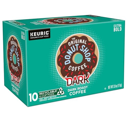 The Original Donut Shop Dark Keurig Single-Serve K-Cup Pods, Dark Roast Coffee, 60 Count, (6 Packs of 10)