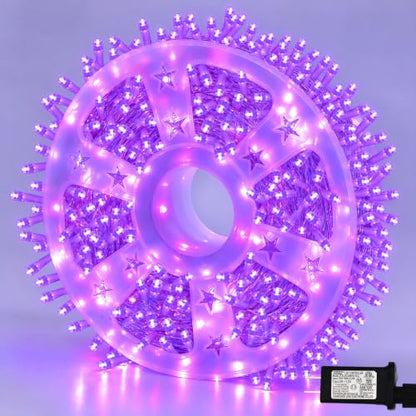Halloween String Lights Purple 165ft 500 LED - Outdoor Indoor Decor - Variation of Purple / 500 LED