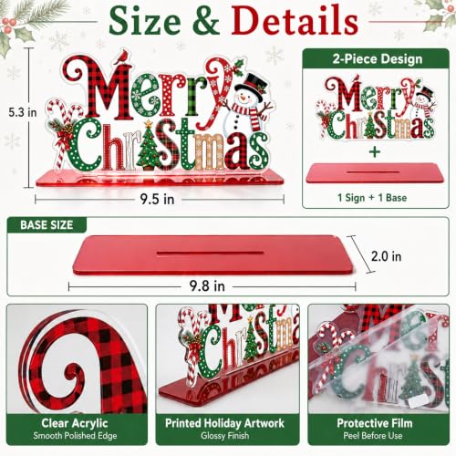 Christmas Acrylic Table Sign Indoor Holiday Decor Snowman