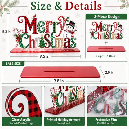 Christmas Acrylic Table Sign Indoor Holiday Decor Snowman