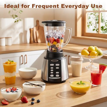 6-Pack Glass Blender Jar Replacement for Oster Classic Series - 6-Cup Pitcher with Blade, Gasket, Lid