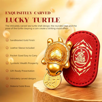 Lucky Golden Turtle Feng Shui Amulet for Wealth & Prosperity