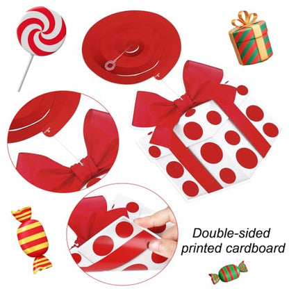 Christmas Candy Cane Hanging Decorations Set - 30 Pcs Holiday Home Ornaments