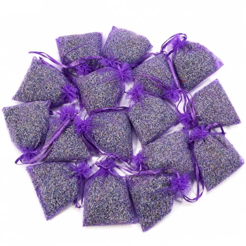16 Pack Lavender Sachets for Drawer and Closet - Potent Fragrance Release