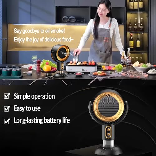 Portable Smoke Purifier Fan for Indoor Cooking & BBQ - Gold