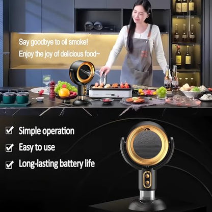 Portable Smoke Purifier Fan for Indoor Cooking & BBQ - Gold