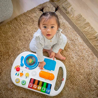 Baby Einstein Musical Mix ‘N Roll 4-in-1 Push Walker, Activity Center, Toddler Table & Floor Toy, 100+ Songs & Phrases, DJ Station with Piano
