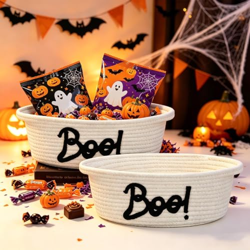 Halloween Ghost Woven Basket Set - Trick-or-Treat Candy & Gift Baskets
