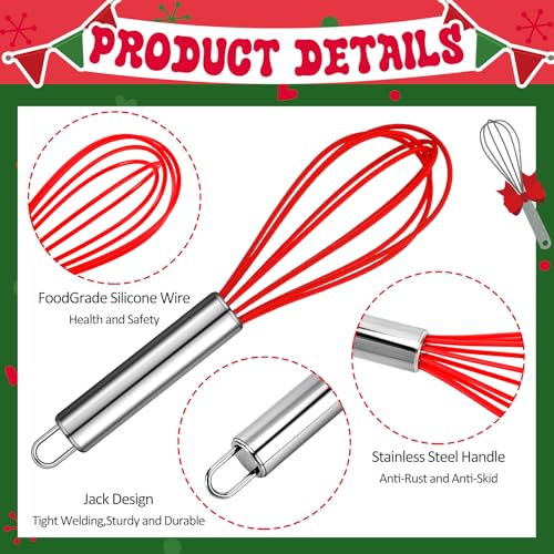 Christmas Baking Gift Set with 12 Whisks & Spatulas - Holiday Kitchen Accessories