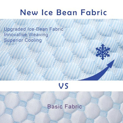 Adjustable Shredded Memory Foam Pillow with Cooling Cover - Bean Blue, Standard, 1