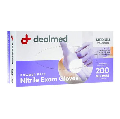 Dealmed Nitrile Exam Gloves - Medical Grade, Disposable, Latex-Free, Medium (200 Count)