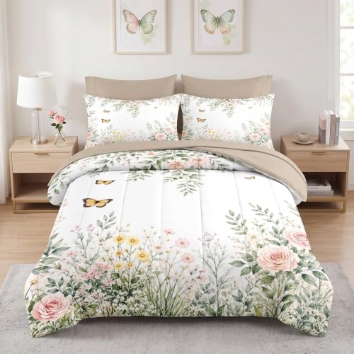WeCozy Full Size Floral Wildflower Comforter Set - Soft & Cozy Bedding