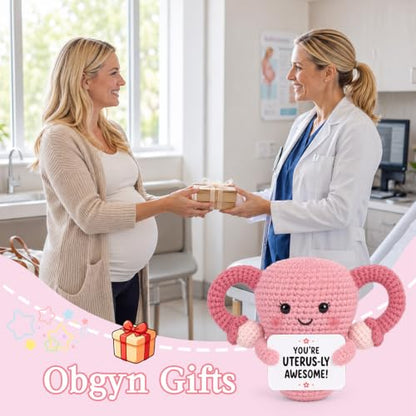 Uterus Plush Gift for Gynecology Doctors Women - Handmade Crochet Uterus Toy