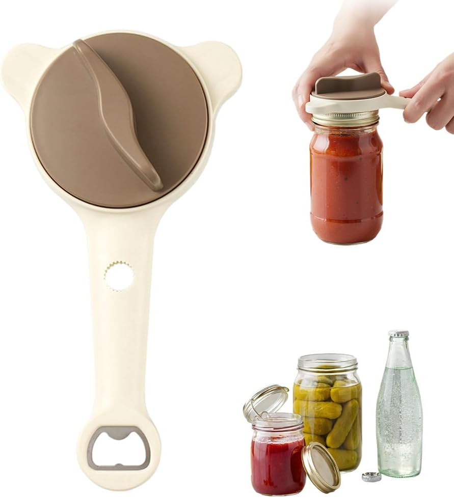 Skiennix Adjustable Stainless Steel Jar Opener - Multifunctional Lid Gripper for Weak Hands | Fits 1''-3.5'' Jars