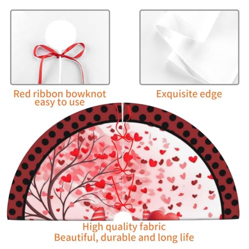 Love Christmas Tree Skirt 36 Inch Holiday Decor Xmas Tree Mat - Red