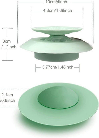 Bathtub Drain Stopper - 5 Pack Silicone Tub Stopper and Hair Catcher, Shower Drain Cover Strainer, Easy Install and Clean, Protects Bathroom and Kitchen Drains from Hair and Debris