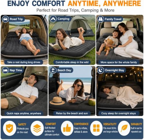 Car Air Mattress for Honda CR-V Hybrid 2023–2026 - Black, Portable Inflatable Bed