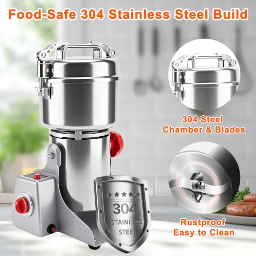 Electric Grain Mill Grinder 1000g Stainless Steel Spice & Flour Mill