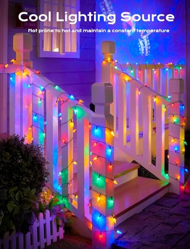 Multicolor Battery Operated Christmas String Lights 2 Pack - 100 LEDs, 8 Modes