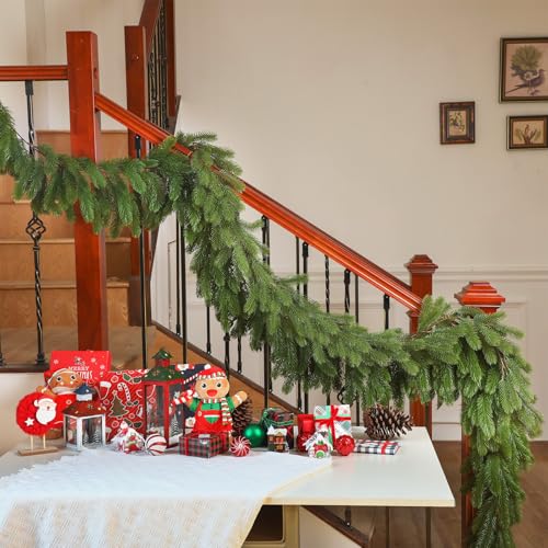 Lyrow 2 Pack 6ft Christmas Pine Garland - Thick Deluxe Holiday Decor