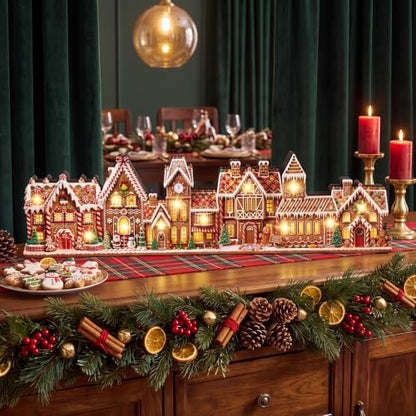 Lighted Christmas Gingerbread House Table Decor Village Set - Variation of Christmas