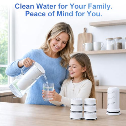 7 Pack Water Filter Replacement for WaterPitcher - Compatible with LifeStraw Home