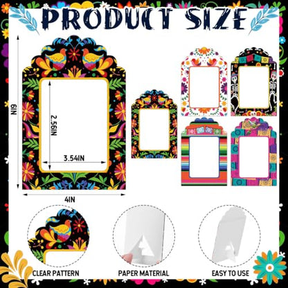 Dia De Los Muertos Sugar Skull Photo Frame Set - 50 Pack for Altar Decor