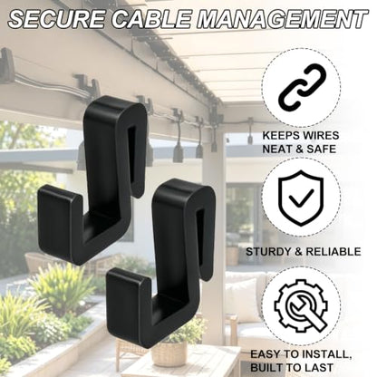 Outdoor String Light Clips Hooks U-Shaped Patio Hangers for Beams - 30 Pack