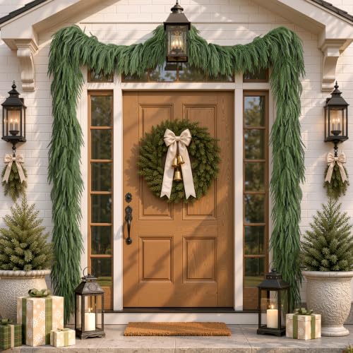 9FT Artificial Norfolk Pine Garland - Real Touch Holiday Decor, Indoor & Outdoor