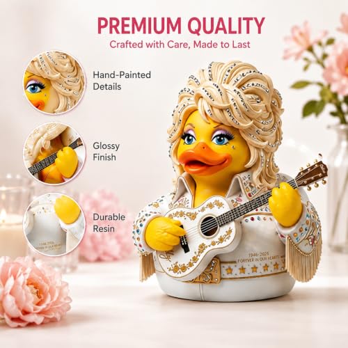 Dolly Duck Figurine - Country Chic Memorial Duck for Music Lovers - Variation #01