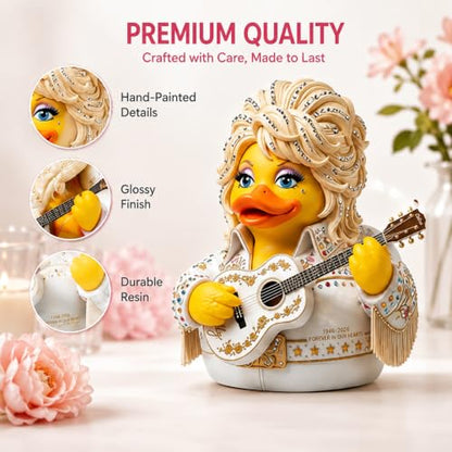 Dolly Duck Figurine - Country Chic Memorial Duck for Music Lovers - Variation #01