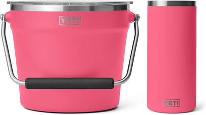 YETI Beverage Serving Set, (1) Wine Chiller, and (1) Beverage Bucket, Tropical Pink