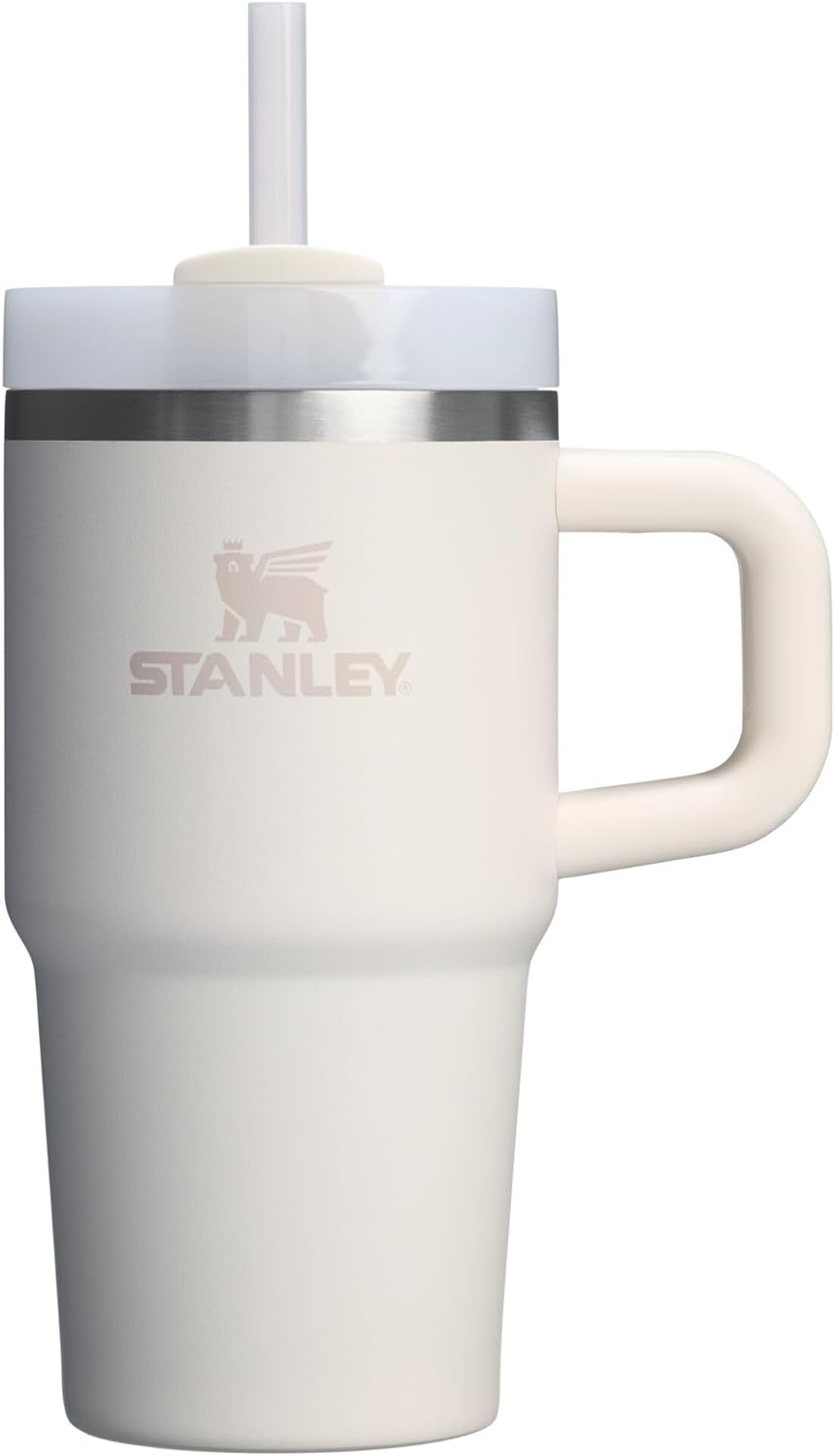 STANLEY Quencher H2.0 Tumbler - 20 oz Insulated Stainless Steel Cup with Handle & Straw | Cream 2.0