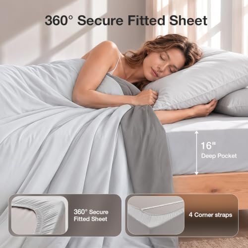 Queen Cooling Comforter Set - 5 Pieces All-In-One Sleep Bedding