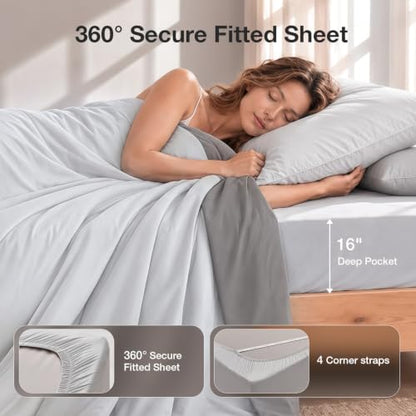 Queen Cooling Comforter Set - 5 Pieces All-In-One Sleep Bedding