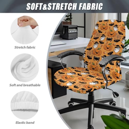 Halloween Ghost Office Chair Cover - Large Stretch Desk Protector
