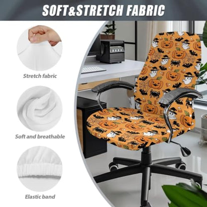 Halloween Ghost Office Chair Cover - Large Stretch Desk Protector
