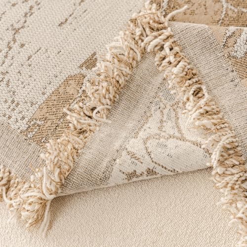 HANDONTIME Vintage Botanical Sofa Cover French Country Floral Couch Cover F:oatmeal 71" x 150"