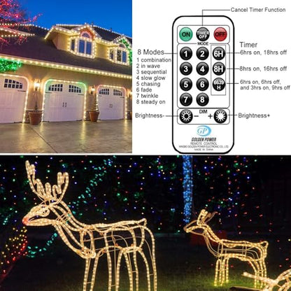 75ft Waterproof LED Rope Lights with Remote Control - Warm White Outdoor Decor