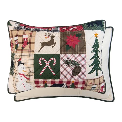 Donna Sharp Holiday Dream King Quilt Set - Reversible 104x96 Inches with Pillow Shams - Holiday Pattern