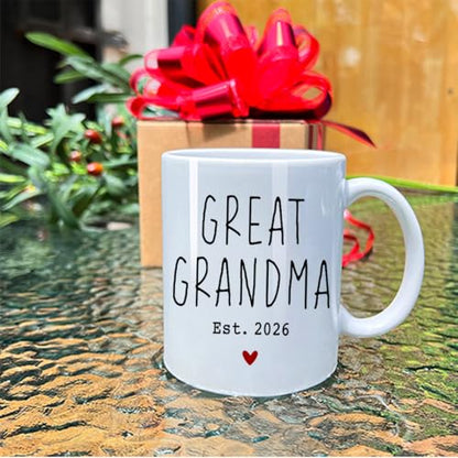 Great Grandparents EST 2026 Mug - White - Pregnancy Announcement Gift