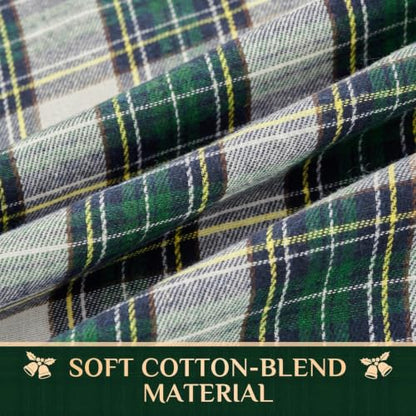 Christmas Plaid Tablecloth Rectangle Green White 60x84 with Variation - Softalker