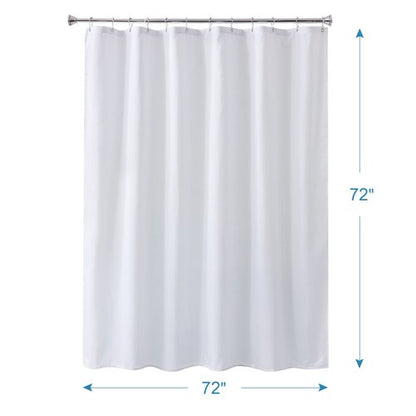 Amazer White Shower Liner Cloth Waterproof, White Shower Curtain Liner Fabric with Weighted Stones, Washable Shower Curtain and Liner 2-in-1, 120G Heavy Duty, 12 Grommet Holes, 72 x 72 Inches