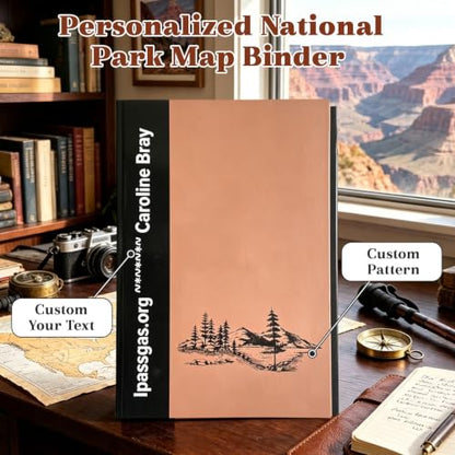Personalized National Park Map Binder with Custom Icons & PVC Sleeves