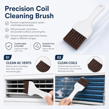 6-Piece AC Coil Cleaning Kit with Fin Comb & Straightener for Condensers