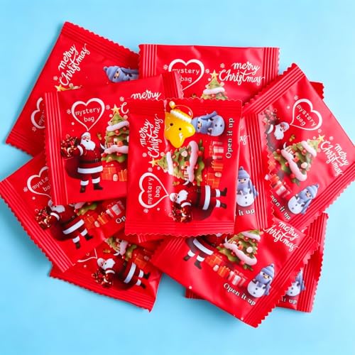Christmas Mystery Blind Bags Set of 100 Resin Figurines - Glow-in-the-Dark Holiday Decor