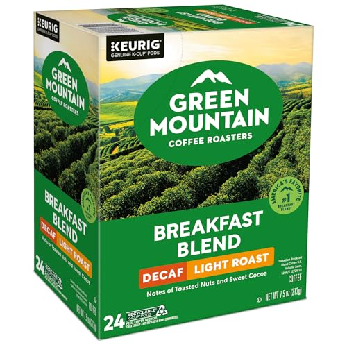 Green Mountain Coffee Roasters Breakfast Blend Decaf Coffee, Keurig Single Serve K-Cup pods, Light Roast, 96 Count