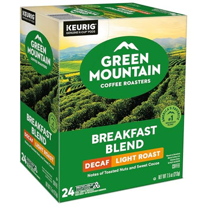Green Mountain Coffee Roasters Breakfast Blend Decaf Coffee, Keurig Single Serve K-Cup pods, Light Roast, 96 Count