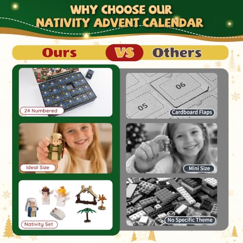 Nativity Advent Calendar 2026 Building Block Set for Kids and Families