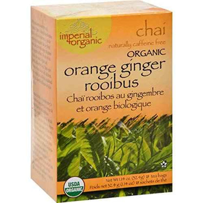 Uncle Lee's Tea - Imperial Chai Organic Orange Ginger Rooibus Caffeine Free - 18 Tea Bags